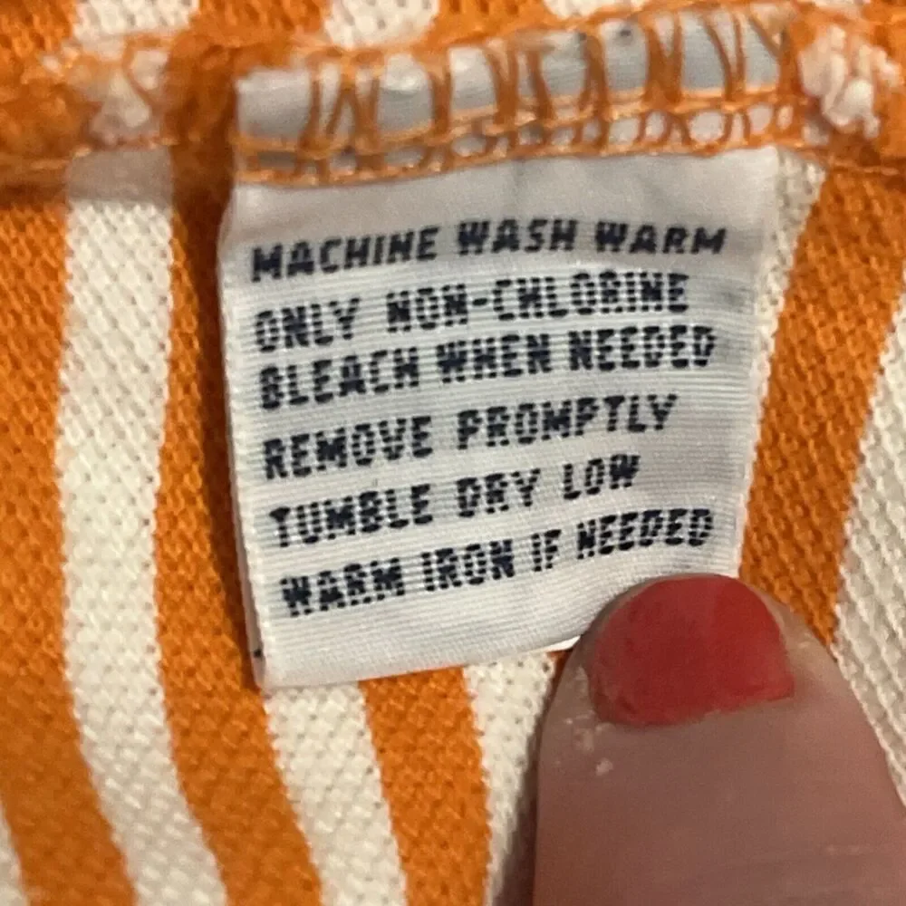 Ralph Lauren Orange and White Striped Polo Shirt